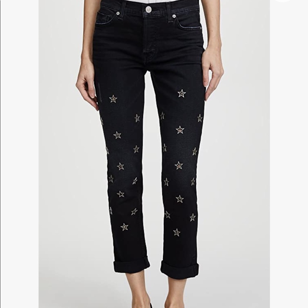 Hudson jeans | Hudson Black star crop Riley straight jeans size 23